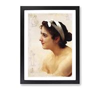 Woman Offering Love By William Adolphe Bouguereau Classic Painting Framed Wall Art Print, Ready to Hang Picture for Living Room Bedroom Home Office Décor, Black A4 (34 x 25 cm)