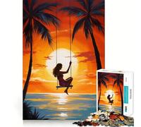 Woman on A Swing Jigsaw Puzzle 1000 Piece Focus Boost Fun Advanced Laser Cutting Tech Travel-friendly Brain Game Gift (38x26cm)