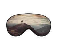 Woman on A Top Mountain Sleep Mask,Adjustable Strap Sleeping Mask, Complete Light Blocking Sleep Shade Cover,Soft Breathable Comfortable Blindfold for Women and Men