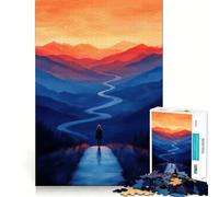 Woman on Path in Mountains 1000 Piece Teenager Puzzles Cognitive Boost Fun Tight Lock No Loose Pieces Engaging Way to Pass Free Hours (38x26cm)