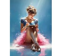 Woman Paint by Numbers Ballet Painting by Numbers for Adults Beginner DIY Digital Painting Hobbies for Adults Women with 3 Brush and Acrylic Paints Kit for Home Decor, Wall Art 40 x 60 cm -zjn2507UA