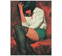 Woman Paint by Numbers for Adults Abstract Canvas for Painting by Numbers for Adults 22x16 in, Paintings Canvas Wall Art Supplies with Acrylic Paint Set Brush for Room Decor Gifts for Women 8YH-3853
