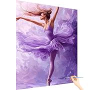Woman Paint by Numbers for Adults Ballet Painting by Numbers for Children Beginners, Cheerful Painting Art Kits for Adults, DIY Acrylic Paints Drawing Paintwork Canvas Mothers Day Gifts 20x30cm G-25