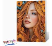 Woman Paint by Numbers for Adults Flowers Paint by Numbers Kits, Hobbies for Adults Women, DIY Acrylic Pigment Color Oil Drawing Kits Wall Art for Living Room Decor 16x24in (Without Frame) -LKF0786TL