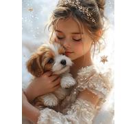 Woman Paint by Numbers for Adults, Paint by Numbers Animal Pattern DIY Acrylic Oil Painting Kits, with 3 Brushes, Simple Painting Kits for Beginner Kids for Home Wall Decor Gifts 39x51 inch, 1407