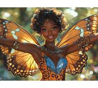 Woman Paint by Numbers for Adults, Paint by Numbers Butterfly, DIY Craft Oil Painting Kits for Kids with Paint Brushes and Acrylic Pigment, Adults Canvas Kits for Home Room Wall Decor 90x70cm, Model 1