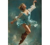 Woman Paint by Numbers for Adults, Paint by Numbers Dancer Pattern DIY Acrylic Oil Painting Kits, with 3 Brushes, Simple Painting Kits for Beginner Kids for Home Wall Decor Gifts 40X50cm, Model 445