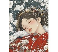 Woman Paint by Numbers for Adults, Paint by Numbers Flower Pattern DIY Acrylic Oil Painting Kits, with 3 Brushes, Simple Painting Kits for Beginner Kids for Home Wall Decor Gifts 45X60cm, Model 1397