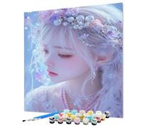 Woman Paint by Numbers for Adults, Pearl Painting by Numbers for Adults Children Beginners on Canvas With Brushes & Acrylic Pigment for Home Wall Decor, Gifts for Women 28x38inch No Frame (Model-1274)