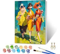 Woman Paint by Numbers for Adults with Frame, Abstract Paint by Numbers Kits, Easy Painting Kits for Adults & Beginners with Brushes and Acrylic, for Home Wall Decor, Gifts for Women, 12x16in 5-2846