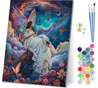 Woman Paint by Numbers for Adults With Frame, Painting by Numbers for Adults Butterfly, DIY Acrylic Pigment Drawing Arts and Crafts, Hobbies for Women, for Home Wall Decor Gifts 40x52 inch A-1004