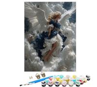 Woman Paint by Numbers for Children, 16x22 in Large Paint by Numbers for Adults Angel, DIY Oil Paintings Crafts Hobbies for Women Gifts With Frame Brushes and Acrylic Pigment Home Wall Decor KSWDK22