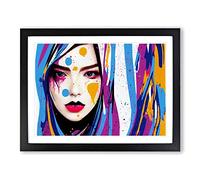 Woman Painted Vol.1 Abstract H1022 Framed Print for Living Room Bedroom Home Office Décor, Wall Art Picture Ready to Hang, Black A2 Frame (64 x 46 cm)