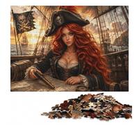 Woman Pirate Captain with Red Hair Jigsaw Puzzle for Adults, 500 Pieces | Puzzle for Adults - structured assembly from border to image details on quiet evenings.