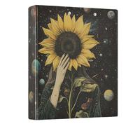 Woman Planets Cosmic Black Blue 3 - Ring Binders with 1.57" Round Rings Fit 200 Sheets of 8.5x11 Inches Paper for Office Meeting Classroom School Home, 12.4x10.63x2.36 Inches