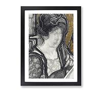 Woman Playing Cello By Reijer Stolk Classic Painting Framed Wall Art Print, Ready to Hang Picture for Living Room Bedroom Home Office Décor, Black A2 (64 x 46 cm)