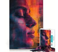 Woman Portrait Surreal 1000 Pieces Puzzles for Adults Mind Exercise Play Precision Cut Smooth Edges Relaxing Indoor Group Activity (50x75cm)