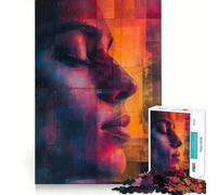 Woman Portrait Surreal Adults 1000 Piece Jigsaw Puzzle Focus Memory Game Zero Gap Compact Fun for Family Game Time (38x26cm)