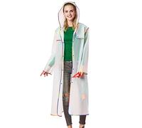 Woman Raincoat EVA Thick Rainwear Unisex Semi-Transparent Rain Coat Waterproof Long Jacket For Ladies (Color : A-01, Size : M)