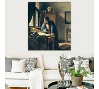 Woman Reading a Letter by Johannes Vermeer Canvas Prints Oil Painting Famous Art Poster Picture Home Living room Decoration(60x90cm)