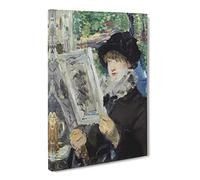 Woman Reading By Edouard Manet Canvas Print | Gallery Wrapped 30mm Frame Wall Art | 30x20 inches | Ready to Hang | Classic People Picture | Living Room Bedroom Lounge Office