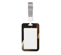 Woman Reading by The Candle Sliding Id Badge Holder Hard Plastic Work Card Case Name Tag Protector for Nurses Office