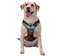 Woman Reading By The Sea Rustic No Pull Dog Harness Adjustable Reflective Oxford Easy Control Medium Large Dog Harness