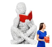 Woman Reading Pulp Figurine - Woman Thinking Statue Reading Modern Abstract Art Sculpture Resin Collection | Perfect for Elegant Shelf Decoration Home Decor