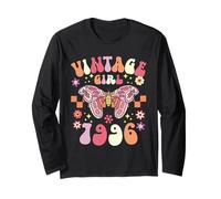Woman Retro Butterfly 30th Birthday Vintage 1996 Long Sleeve T-Shirt
