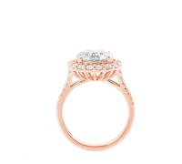 Woman Ring, Promise Ring to Self Flower with Round Moissanite 9K Rose Gold Size T 1/2