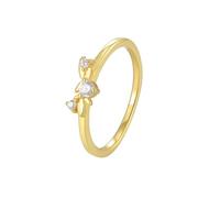 Woman Rings, Wedding Rings Set 9K Yellow Gold Leaves with Round Moissanite Size I 1/2