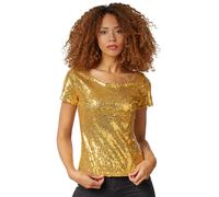 Woman Sequin Short Sleeve T-Shirt Women Top Glitter Shiny Party Sparkle Outfit