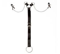 Woman Sexy Adjustable Nipple Clamps Labia Breast Clip with Chain BDSM Fetish Slave Nipple Clips Adult Games Sex Toys for Couples Black Type 2 One Size