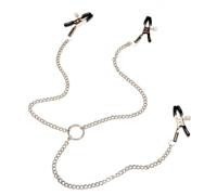 Woman Sexy Adjustable Nipple Clamps Labia Breast Clip with Chain BDSM Fetish Slave Nipple Clips Adult Games Sex Toys for Couples Black Three One Size