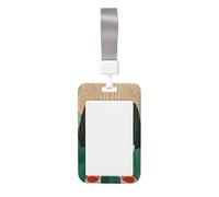 Woman Sitting On Bench Aesthetic Sliding Id Badge Holder Hard Plastic Work Card Case Name Tag Protector for Nurses Office