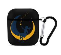 Woman Sitting on The Crescent Moon Compatible with Airpod 1/2 Case