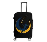 Woman Sitting on The Crescent Moon Custom Suitcase Cover Washable Travel Luggage Protector Case
