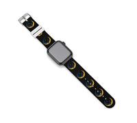 Woman Sitting on The Crescent Moon Silicone Smartwatch Replacement Bands Compatible with IWatch Wristbands Strap