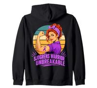 Woman Sjogren's Syndrome Warrior Zip Hoodie