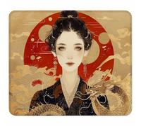 Woman Small Mouse Mat 250x200mm Gaming Mouse Pad Dragon, Non-Slip Rubber Base, Waterproof Surface, Stitched Edges Mousemat, Compatible with Laser and Optical Mice Wear-Resistant, Gifts for Men M-6783