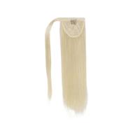 Woman Straight Ponytail Human Hair Clips In Brazilian Extension Wrap Around Drawstring Head Wear Hairpiece Beautify(18inches)