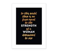 Woman Strength Determined Gold Canvas Wall Art Print