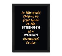 Woman Strength Determined Gold Large Framed Art Print Poster Wall Decor 18x24 inch
