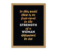 Woman Strength Determined Gold Large Framed Art Print Poster Wall Decor 18x24 inch