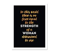 Woman Strength Determined Gold Large Framed Art Print Poster Wall Decor 18x24 inch