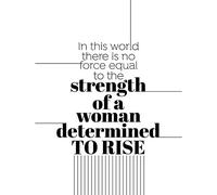 Woman Strength Determined Lines Art Print Poster Wall Decor 12X16 Inch