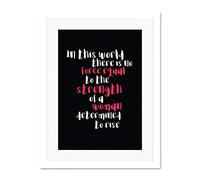 Woman Strength Determined Magenta Large Art Print Poster Wall Decor 18x24 inch Supplied Ready To Hang With Included Mount Brackets