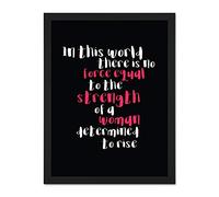 Woman Strength Determined Magenta Large Framed Art Print Poster Wall Decor 18x24 inch