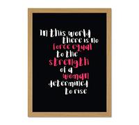 Woman Strength Determined Magenta Large Framed Art Print Poster Wall Decor 18x24 inch