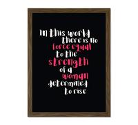Woman Strength Determined Magenta Large Framed Art Print Poster Wall Decor 18x24 inch